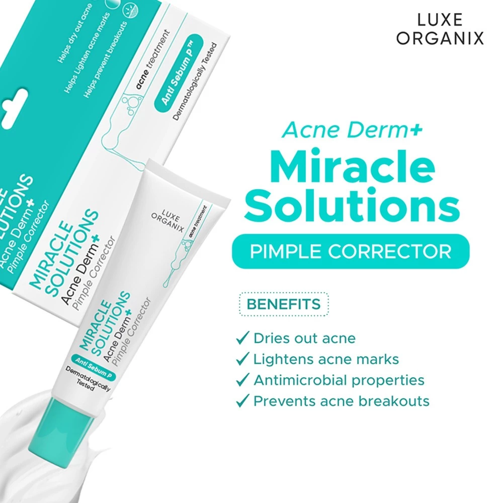 Luxe Organix Miracle Solutions Acne Derm+ Pimple Corrector - 20g
