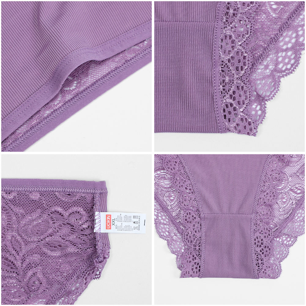 Uokin Organic Cotton Lace Briefs #A9030