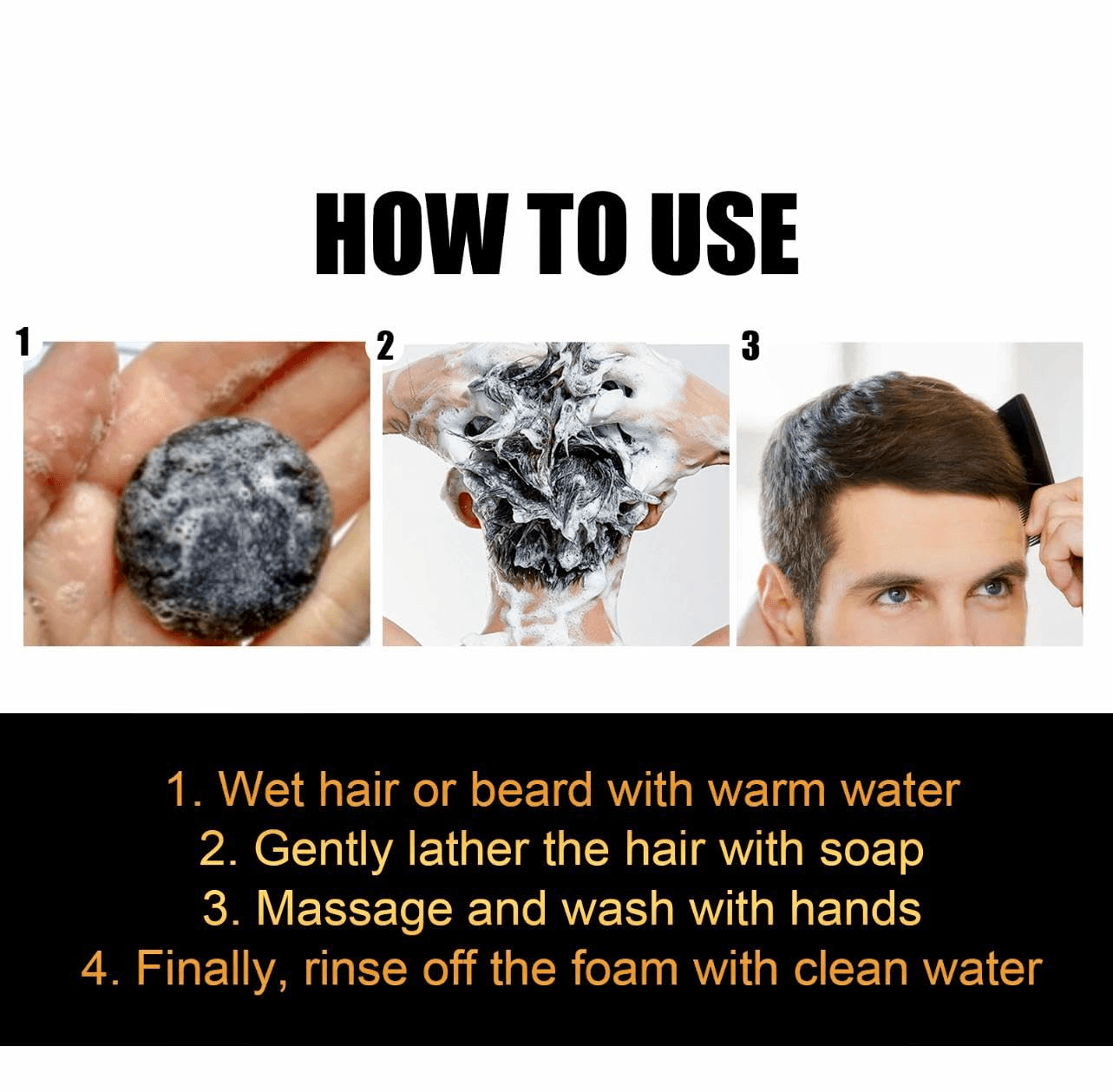 EELHOE Black Soap Grey Coverage Shampoo Bar - 50g