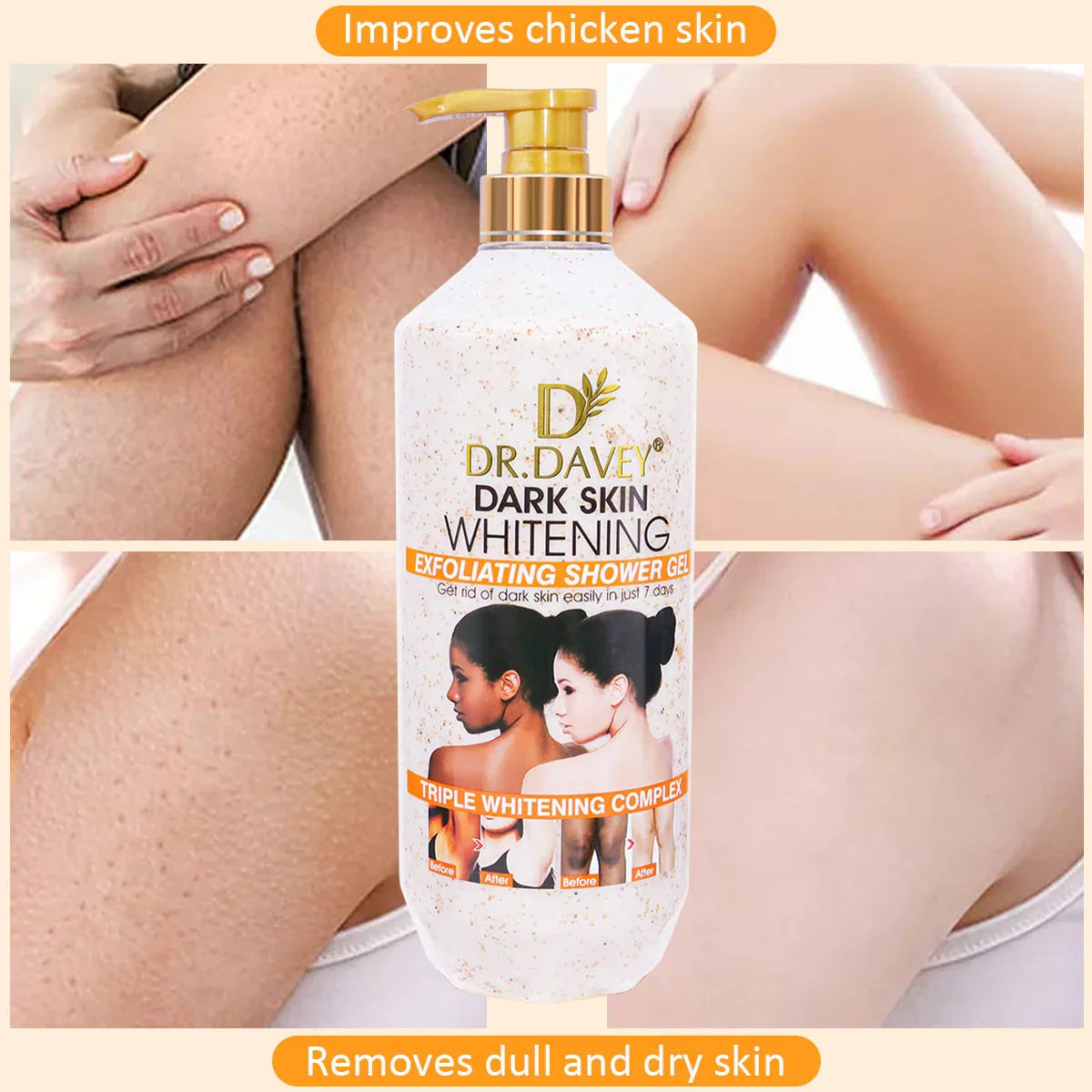Dr. Davey Dark Skin Brightening Exfoliating Shower Gel - 1000ml