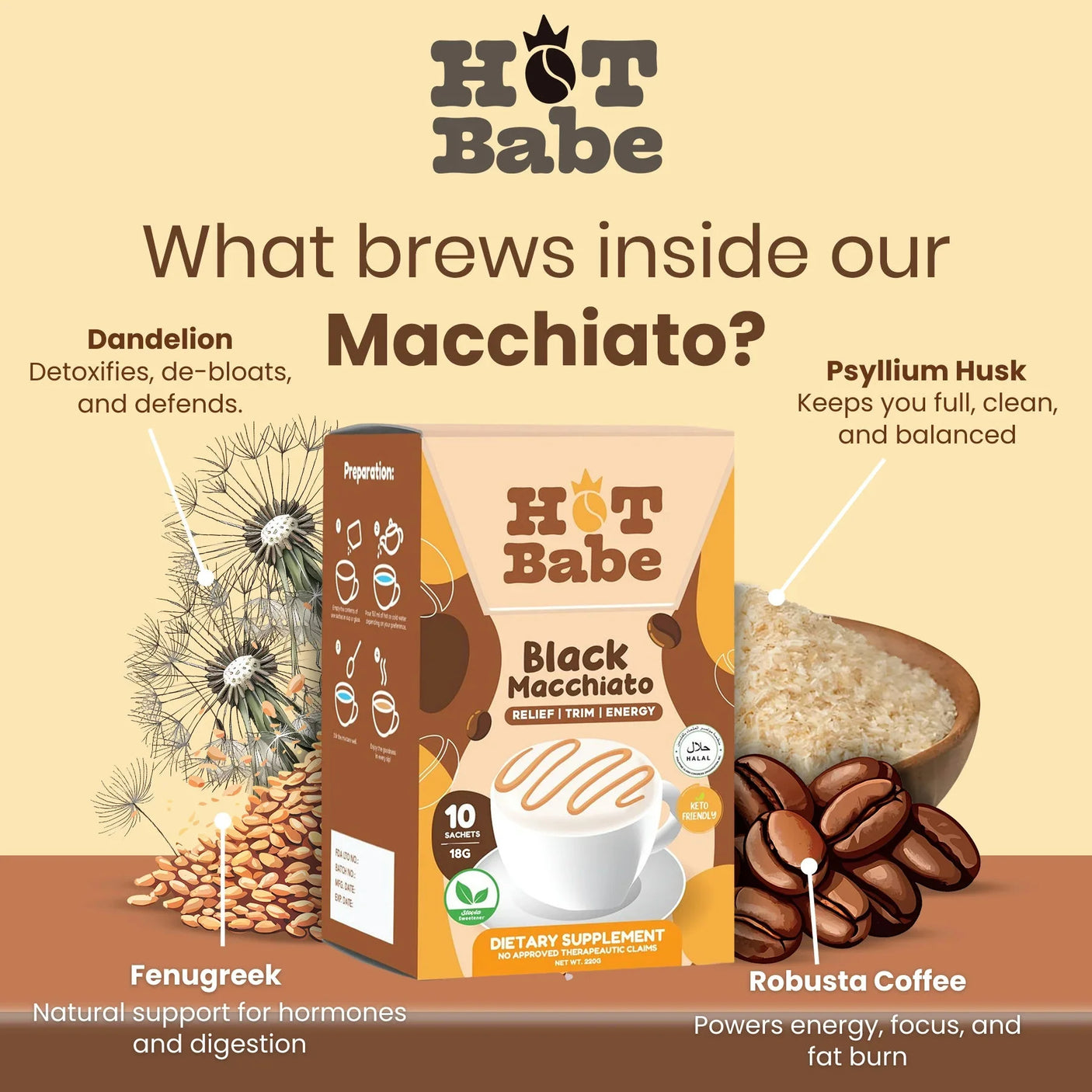 Hot Babe Black Macchiato - 180g