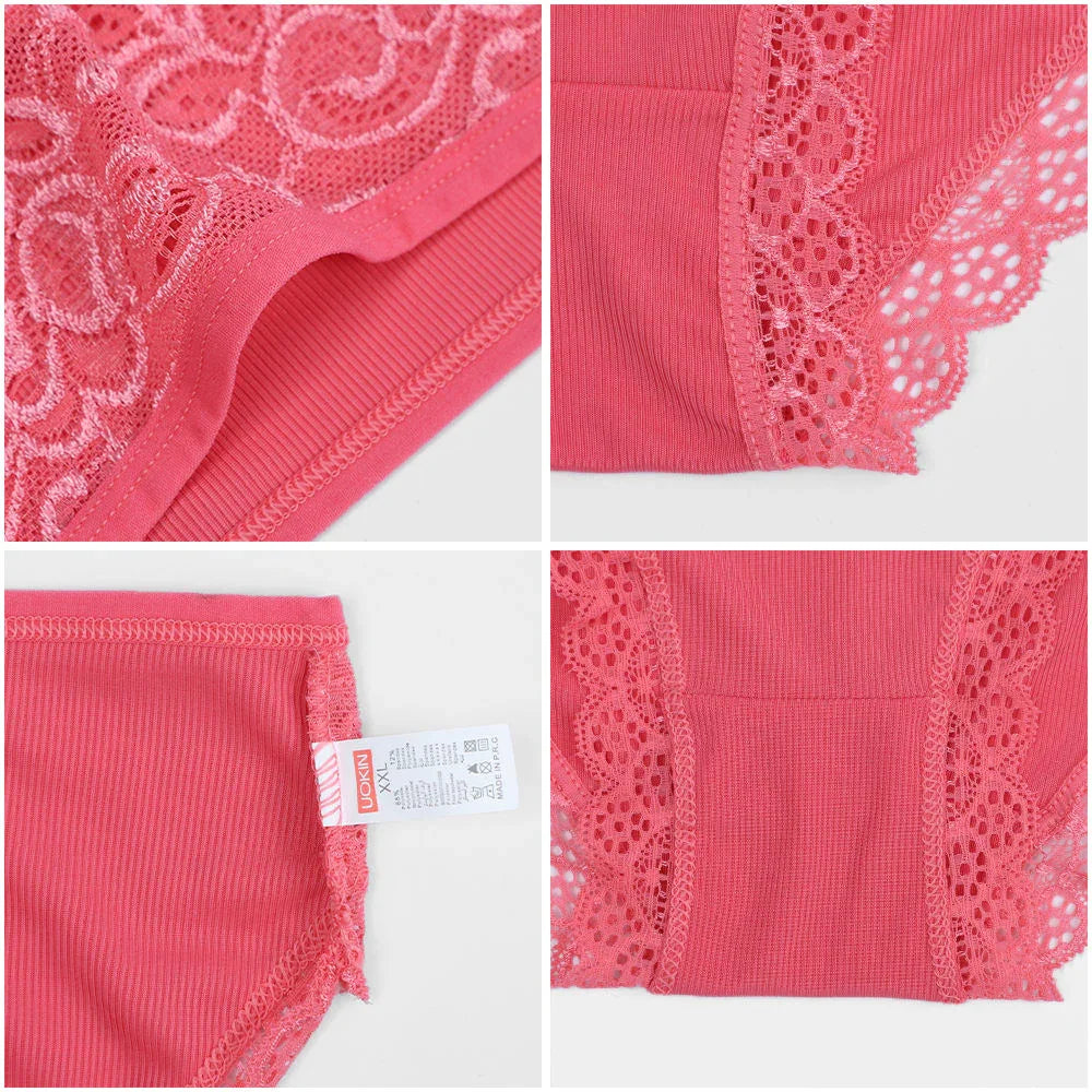 Uokin Organic Cotton Lace Briefs #A9030