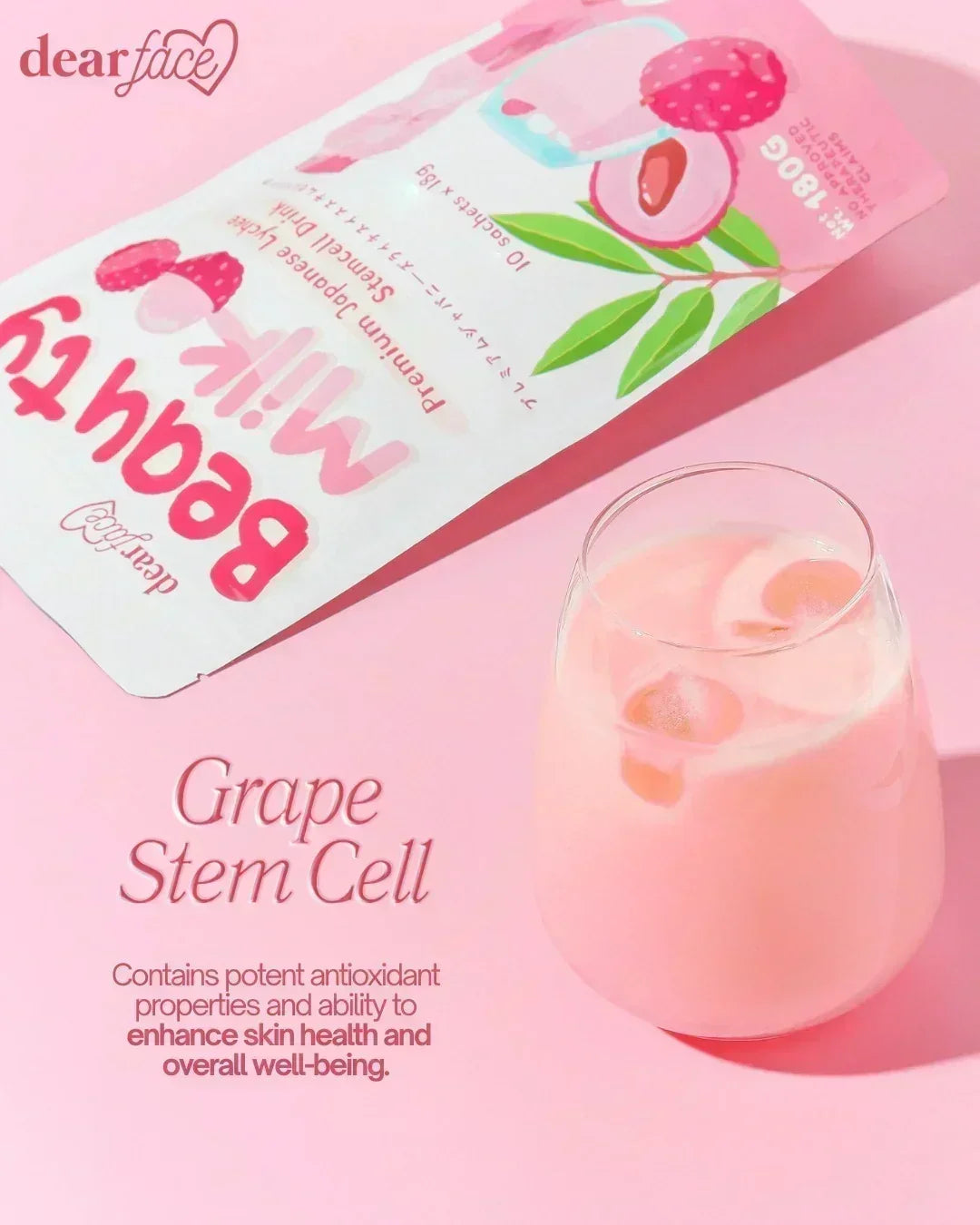 Dear Face Beauty Milk Premium Japanese Lychee Stemcell Drink - 180g