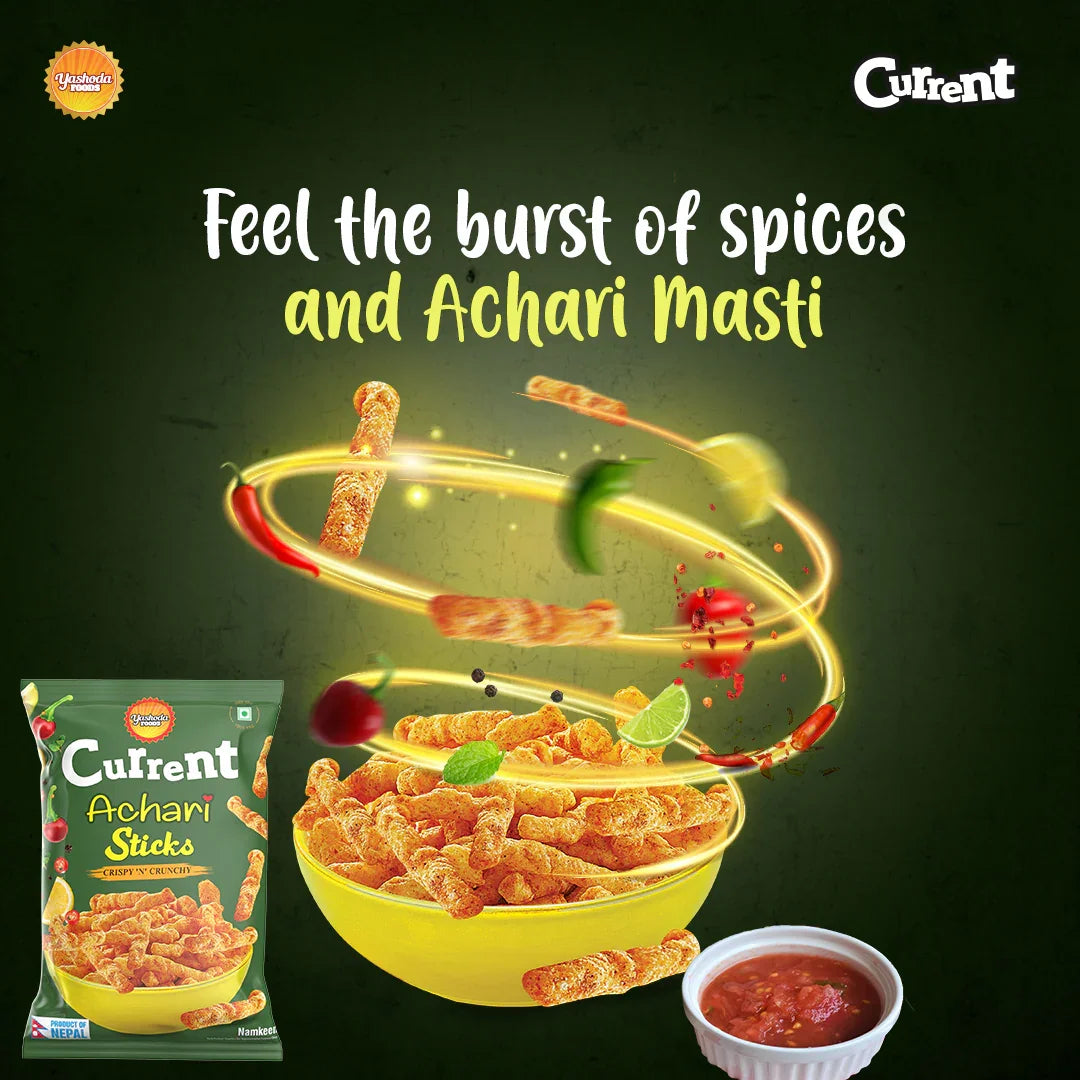 Current Achari Sticks Crispy & Crunchy - 80g