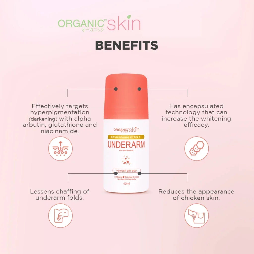 Organic Skin Brightening Expert Underarm Deodorant Roll On - 40ml