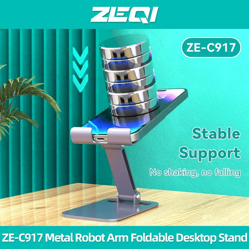 حامل سطح مكتب قابل للطي بذراع روبوت معدني من ZEQI ZE-C917