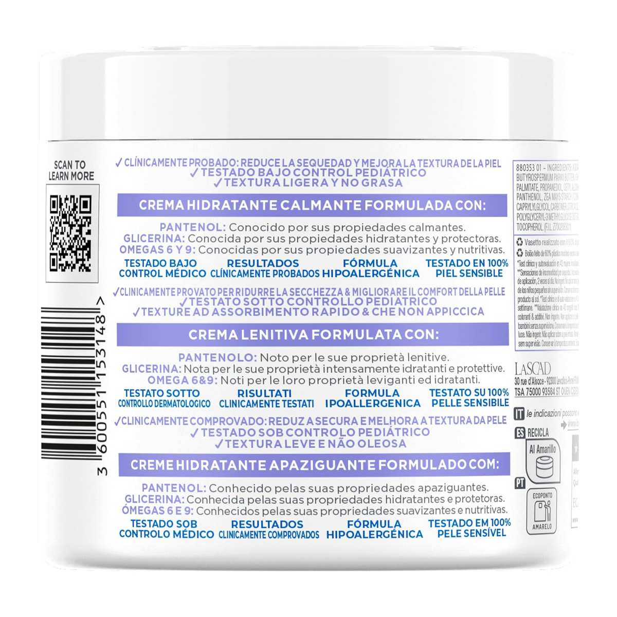 Mixa Panthenol Comfort Soothing Moisturizing Cream - 400ml