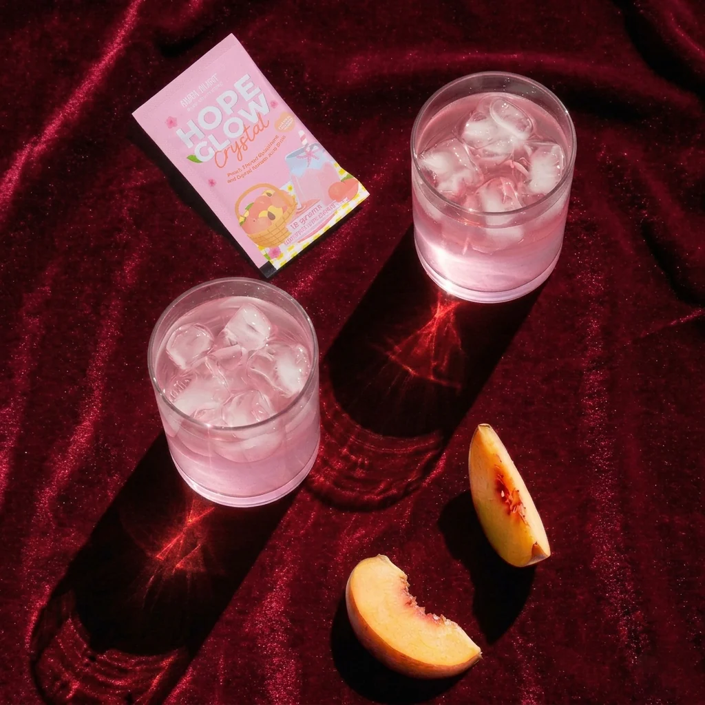 Luna Aura Hope Glow Crystal Peach Juice Drink - 8 Sachets x 18g