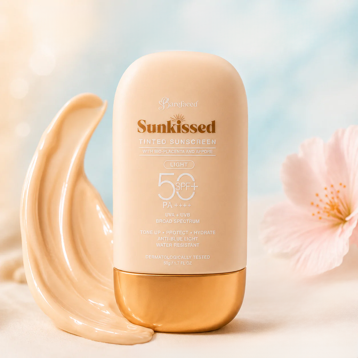 واقي شمس ملون Barefaced Sunkissed بعامل حماية SPF50+ PA+++، سعة 50 جم (درجة فاتحة)
