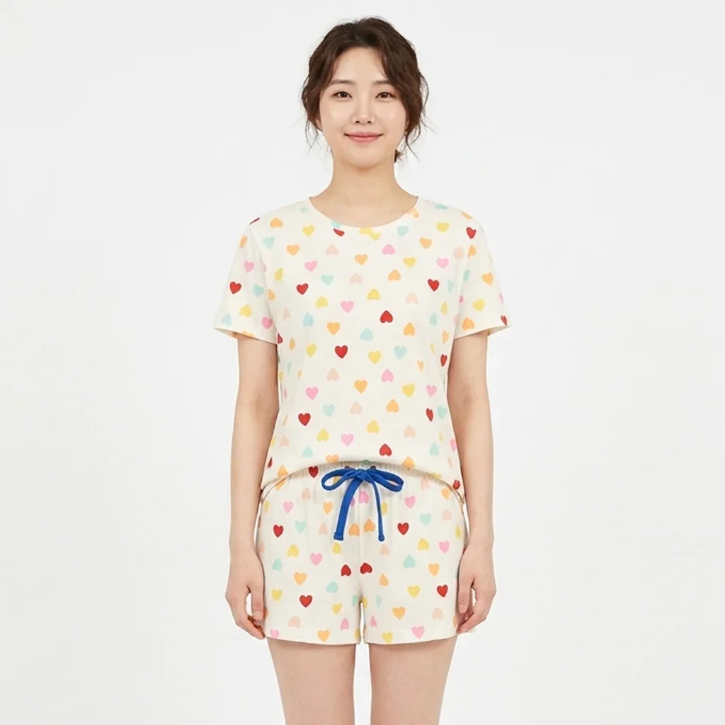 Trendy Cotton T-Shirt & Shorts 2pcs Set #7351