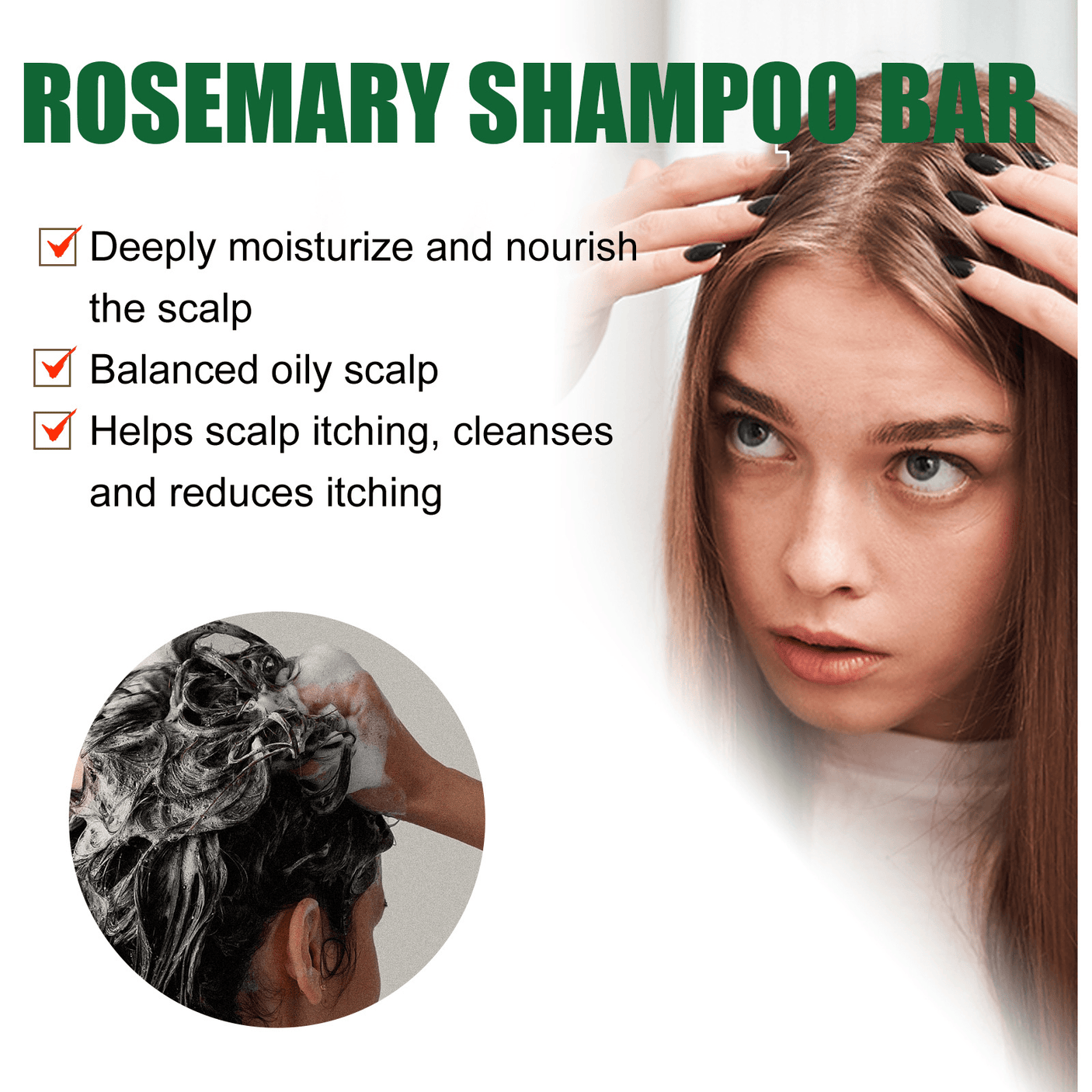 EELHOE Rosemary Shampoo Bar Promote Hair Growth - 60g