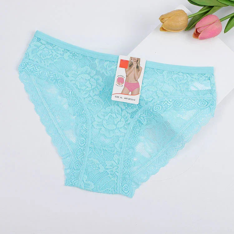 Women's Organic Cotton Lace Briefs #9989