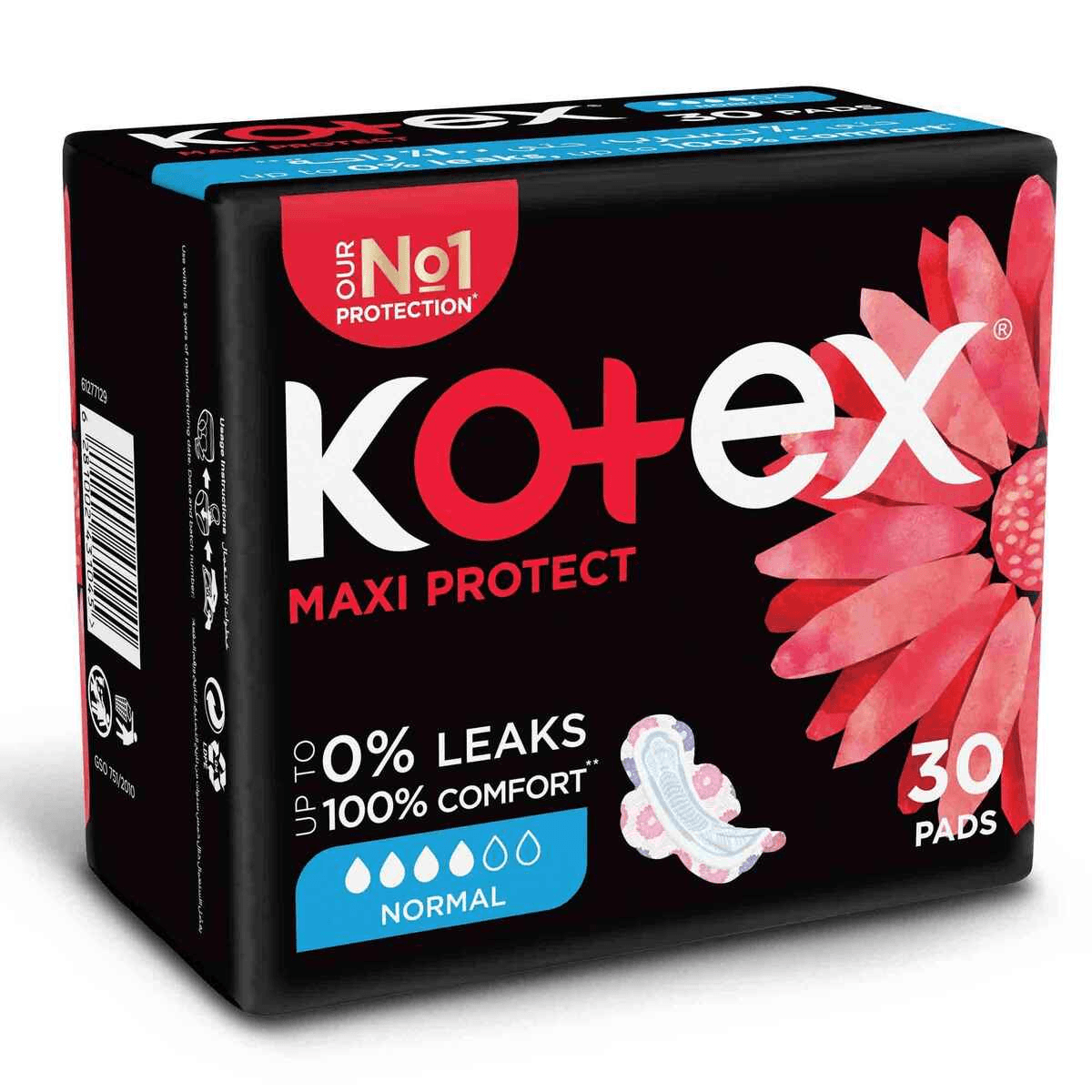 Kotex Maxi Protect Pads Normal With Wings - 30 Pads