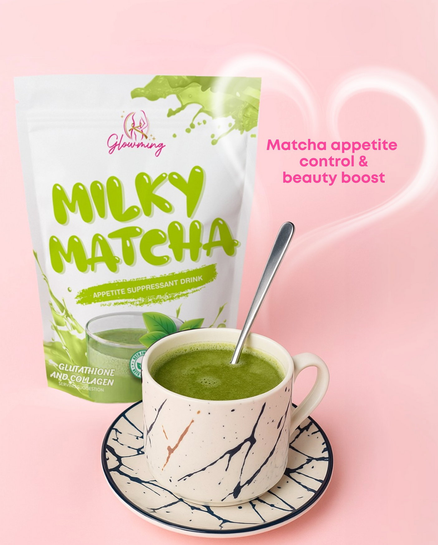 Glowming Milky Matcha Appetite Suppressant Drink - 10 Sachets × 20g