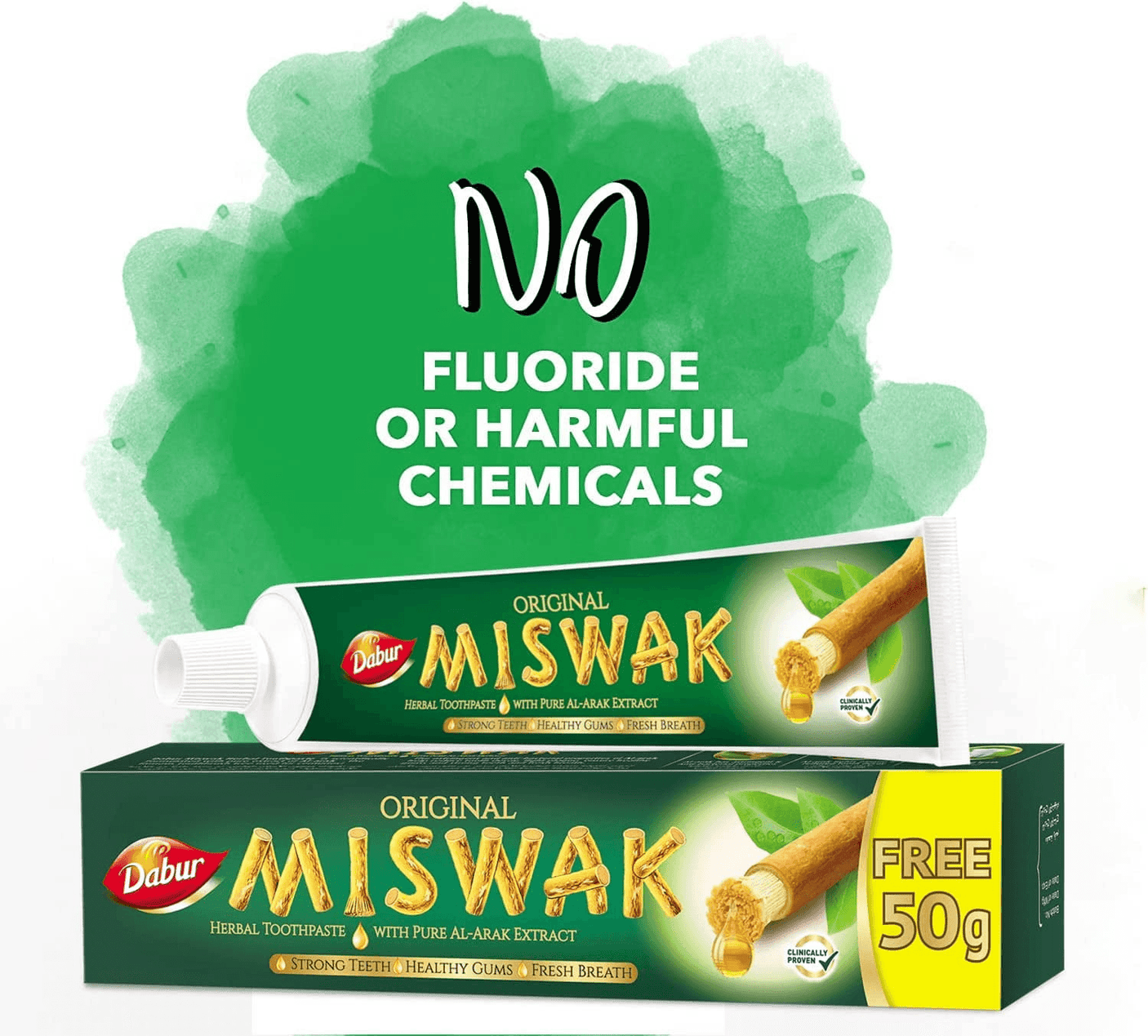 Dabur Original Miswak Herbal Toothpaste - 120g+50g