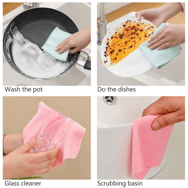Removable Microfiber Rags Cleaning Cloth - 20Pcs