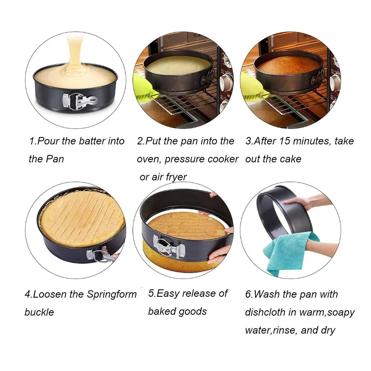 Nonstick Cake Mould Pan - 3 Pcs Set