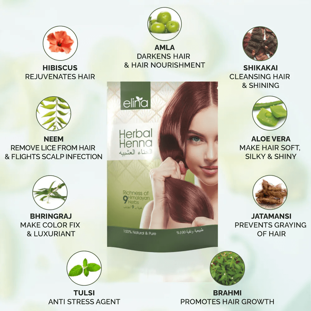 Elina Herbal Henna 100% Natural Organic Powder - 150g