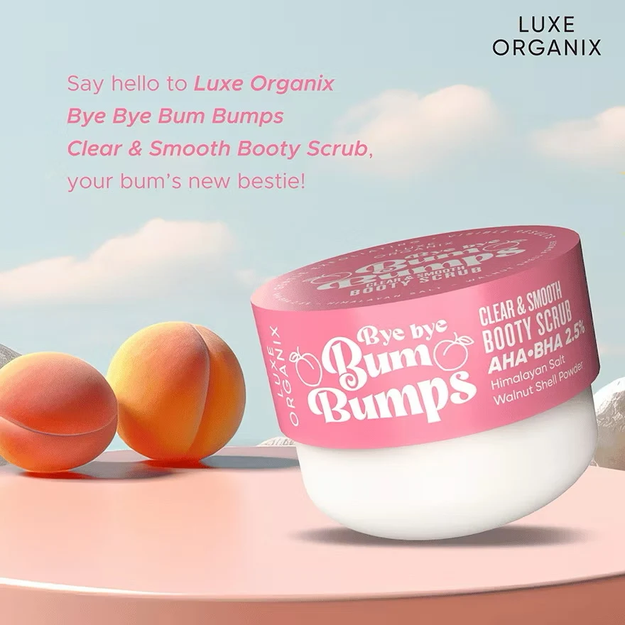 Luxe Organix Bye Bye Bum Bumps Clear & Smooth Booty Scrub - 285g