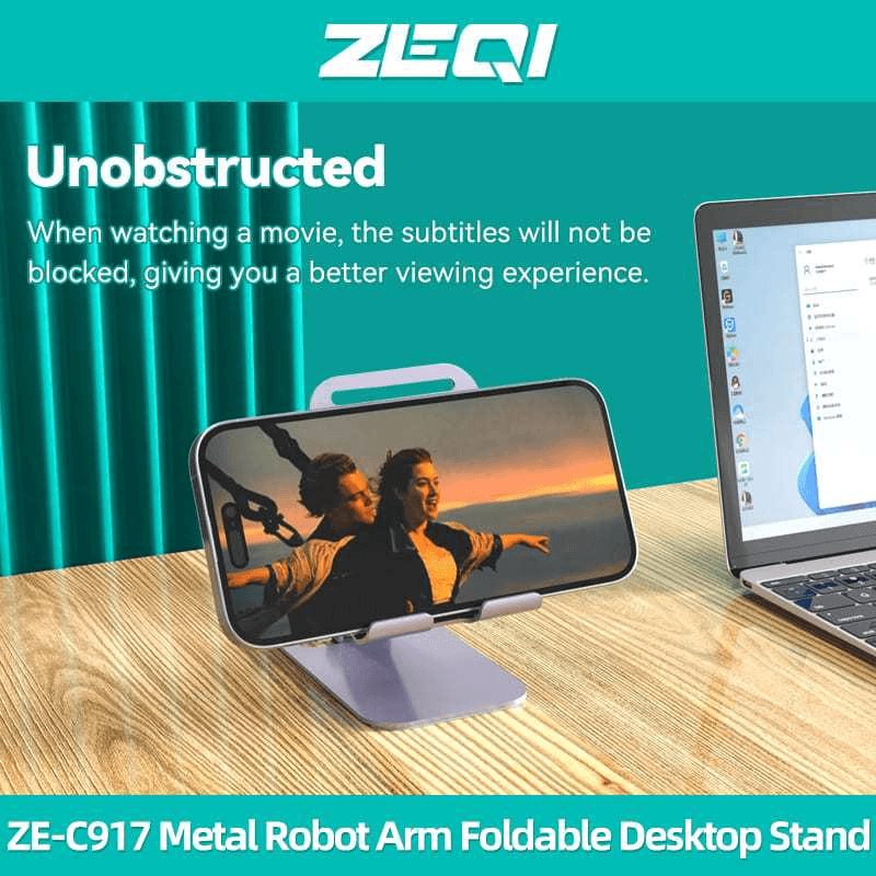 حامل سطح مكتب قابل للطي بذراع روبوت معدني من ZEQI ZE-C917