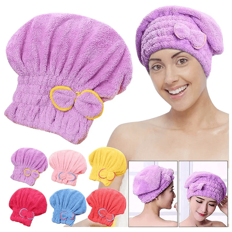 Microfiber Hair Drying Turban Hair Towel Cap