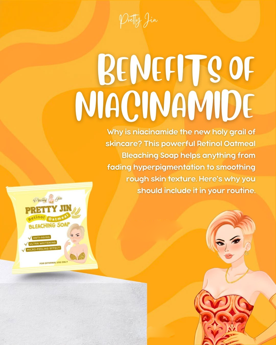 Pretty Jin Retinol Oatmeal Bleaching Soap - 70g