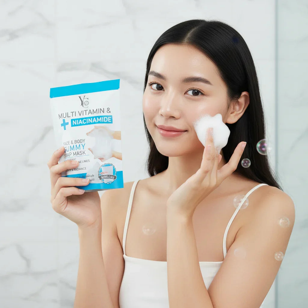 YC Multi Vitamin & Niacinamide Face & Body Gummy Soap Mask - 100g