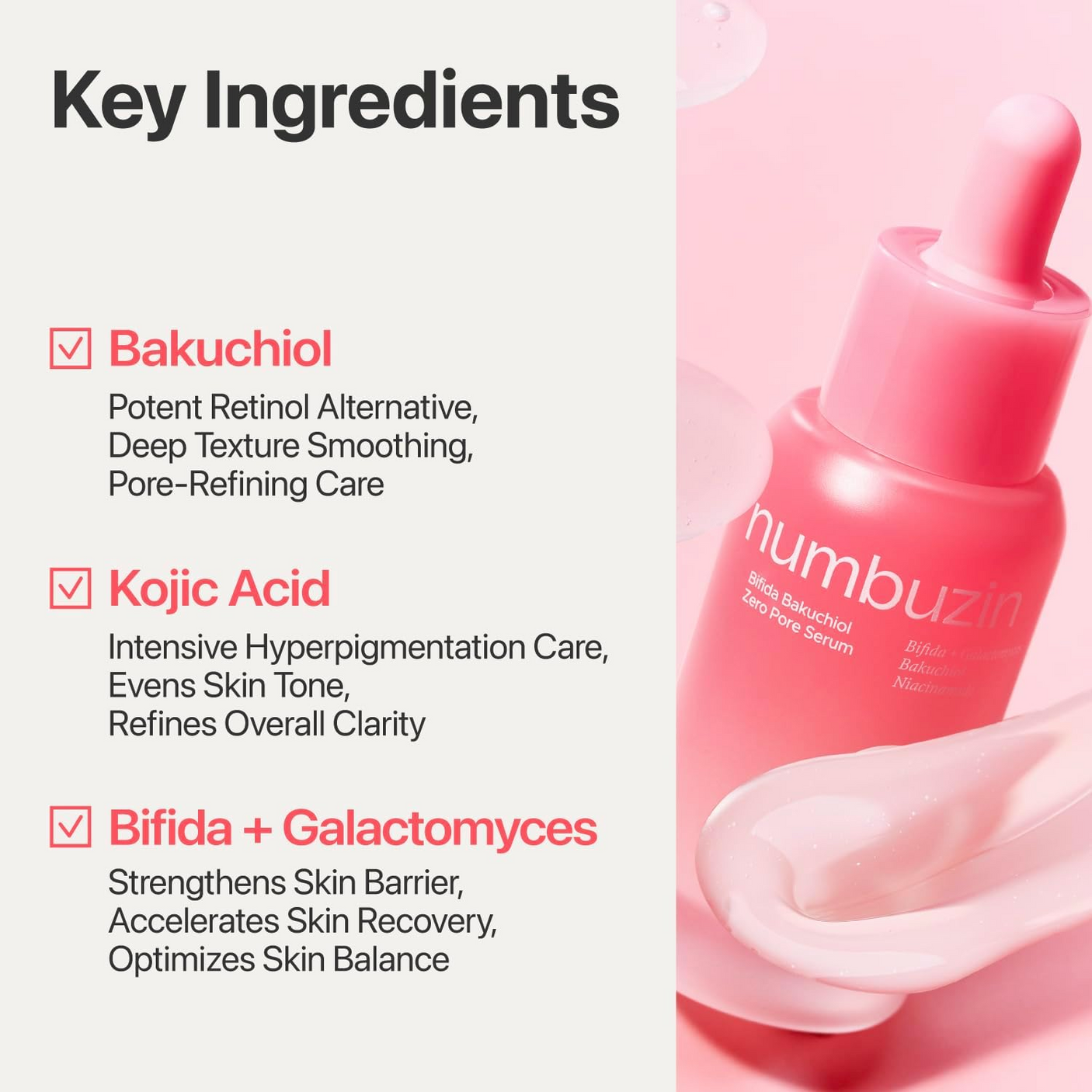 Numbuzin No.3 Bifida Bakuchiol Zero Pore Serum - 30ml