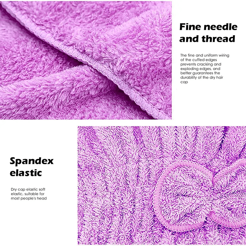 Microfiber Hair Drying Turban Hair Towel Cap