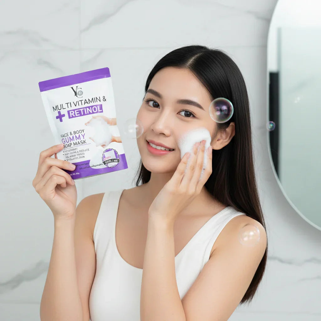 YC Multi Vitamin & Retinol Face & Body Gummy Soap Mask - 100g
