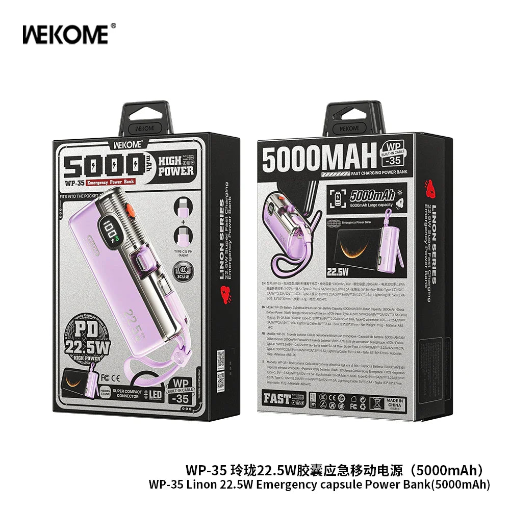 Wekome Super Compact 5000mAh 22.5W Power Bank WP-35