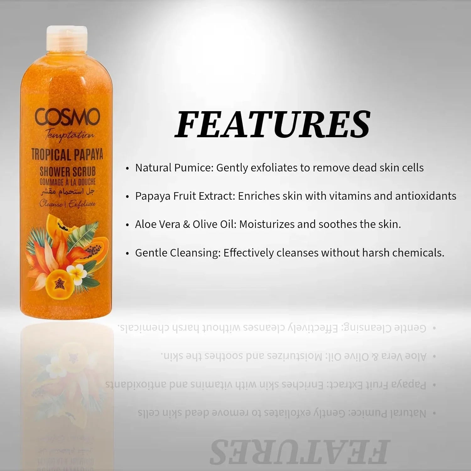 Cosmo Temptation Tropical Papaya Shower Scrub - 1000ml