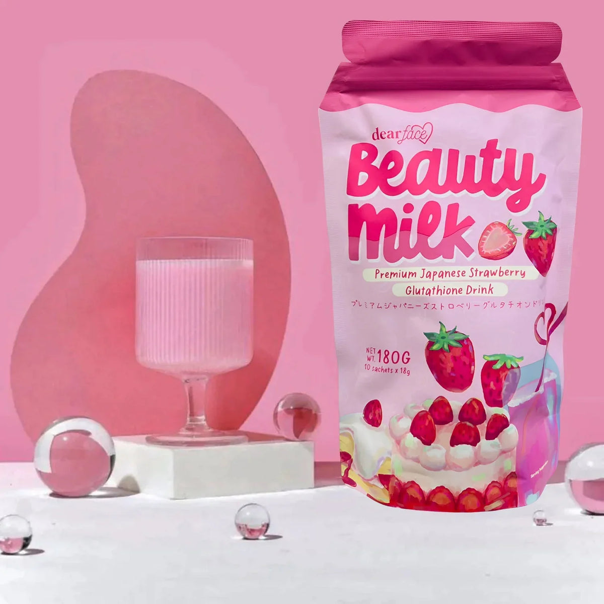 Dear Face Beauty Milk Premium Japanese Strawberry Drink