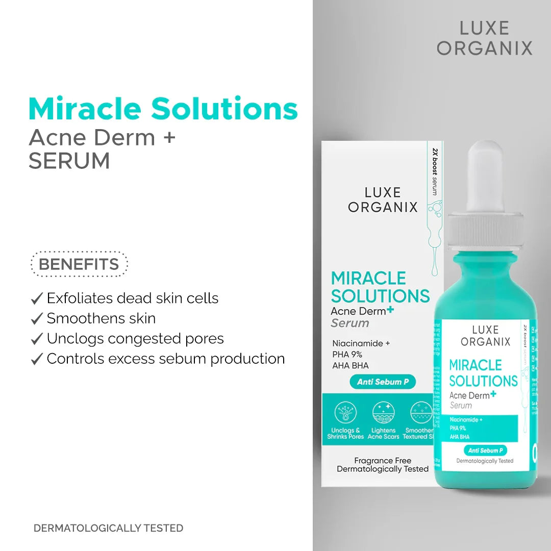Luxe Organix Miracle Solution Acne Derm+ Serum - 30ml
