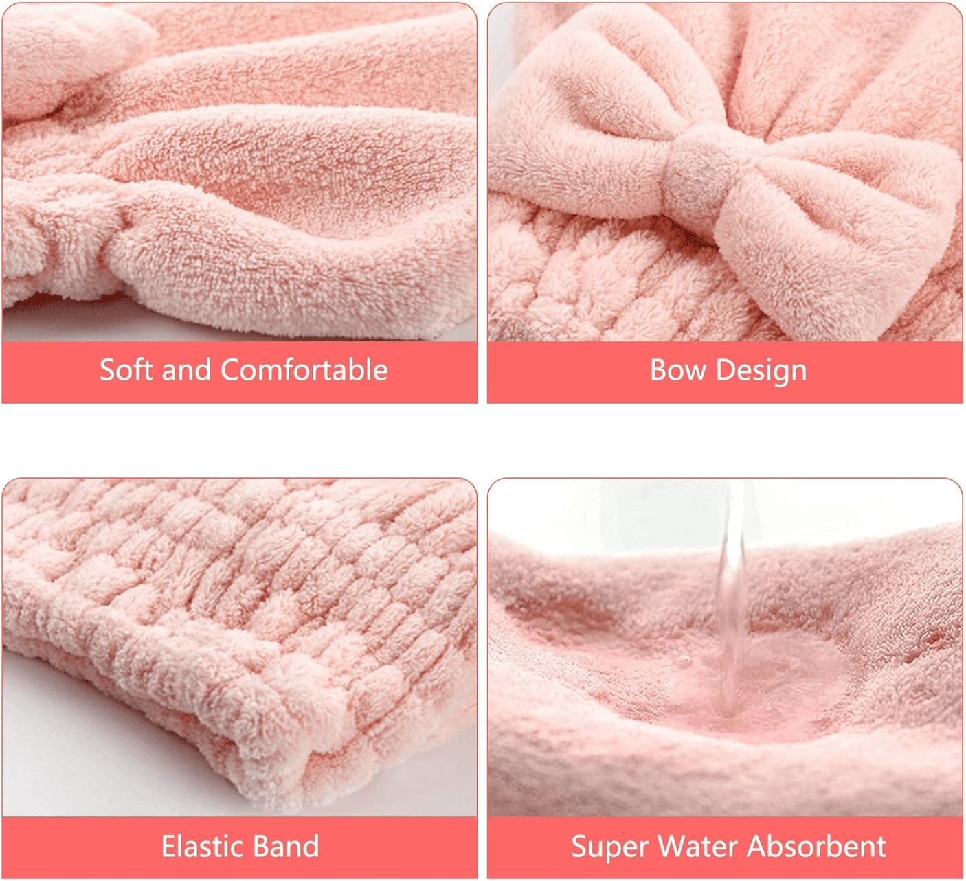 Microfiber Hair Drying Turban Hair Towel Cap
