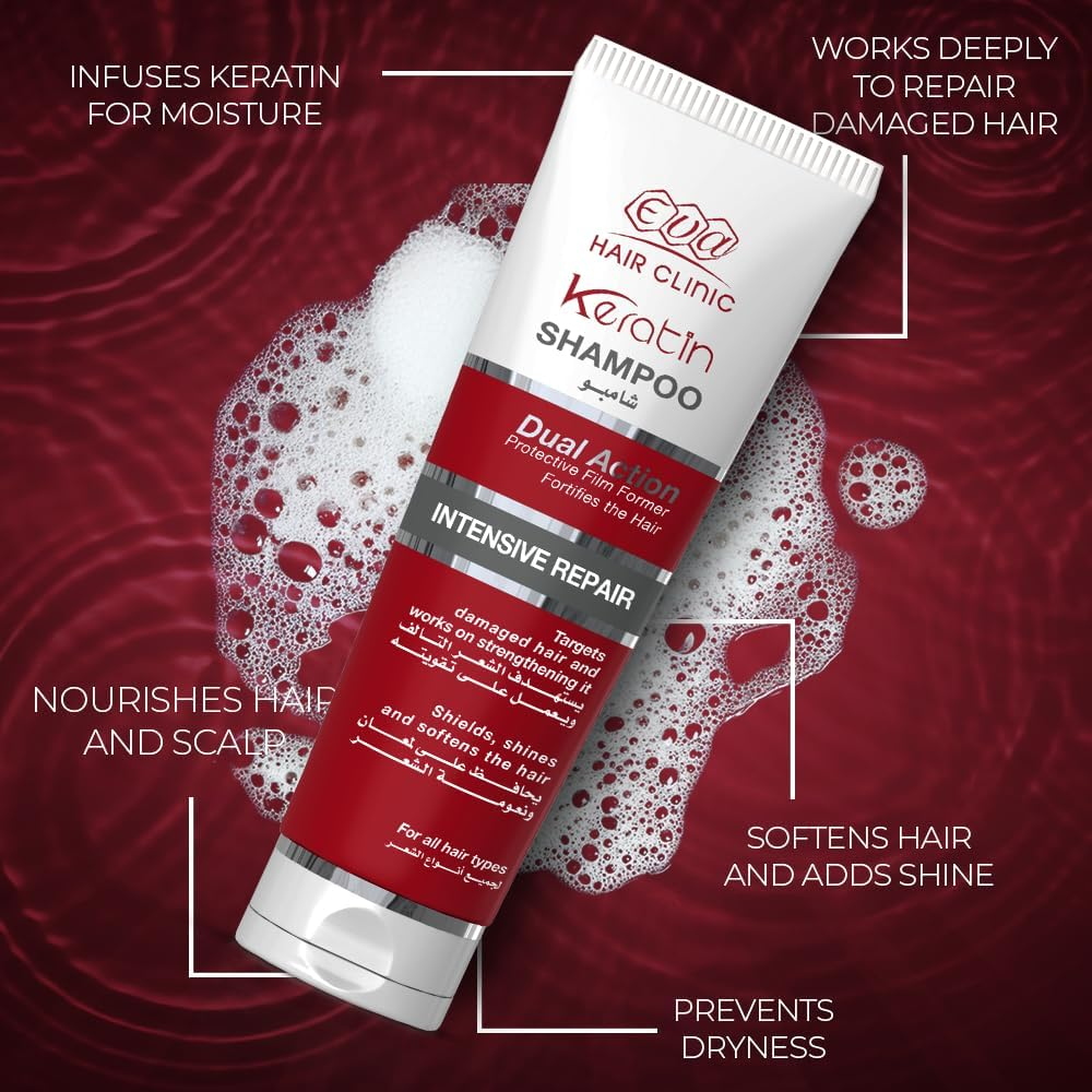 Eva Keratin Intensive Repair Shampoo - 230ml (1+1) Offer