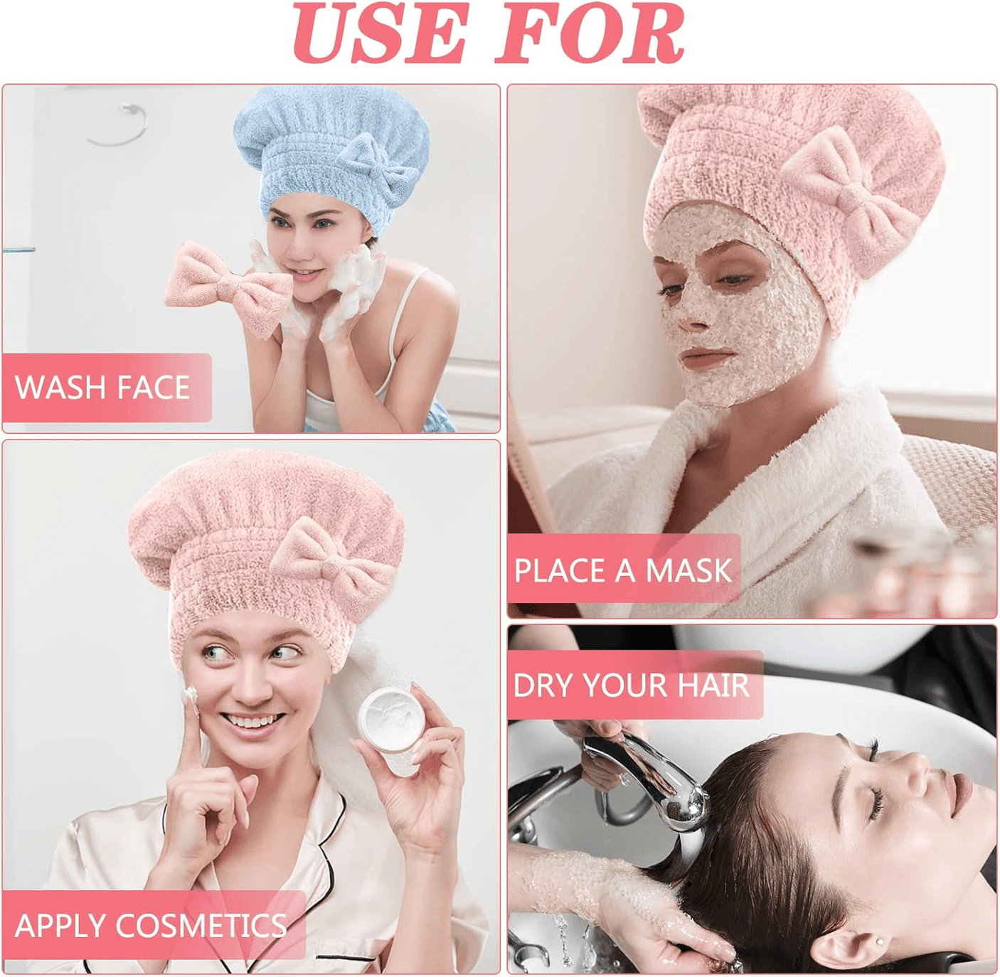 Microfiber Hair Drying Turban Hair Towel Cap