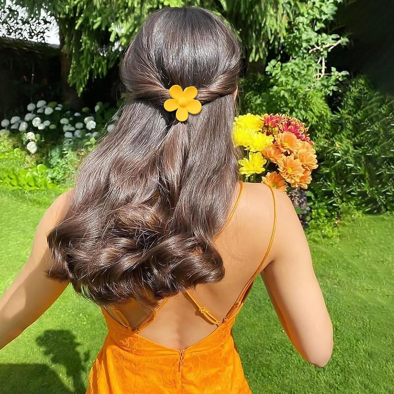 Unique Flower Design Small Hair Claw Clips - 12 Pcs (C142)