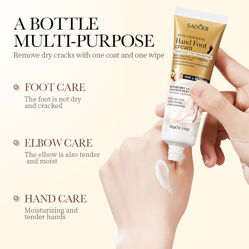 Sadoer Anti-Cracking Hand & Foot Cream With Shea Butter - 60g