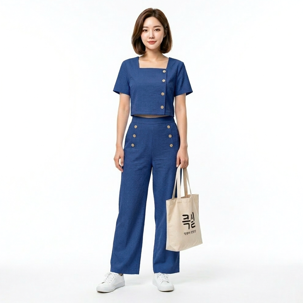 Women's Korean Style Classic Design Top & Pant M-718