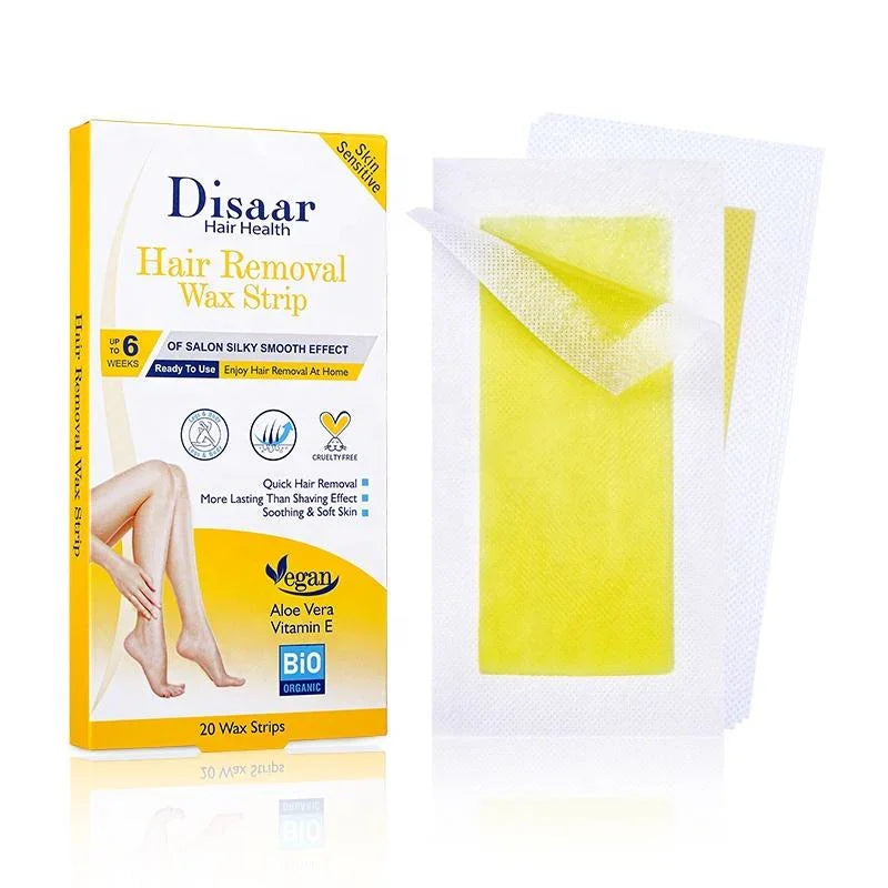 Disaar Hair Removal Wax Strips For Sensitive Skin - 20 Wax Strips