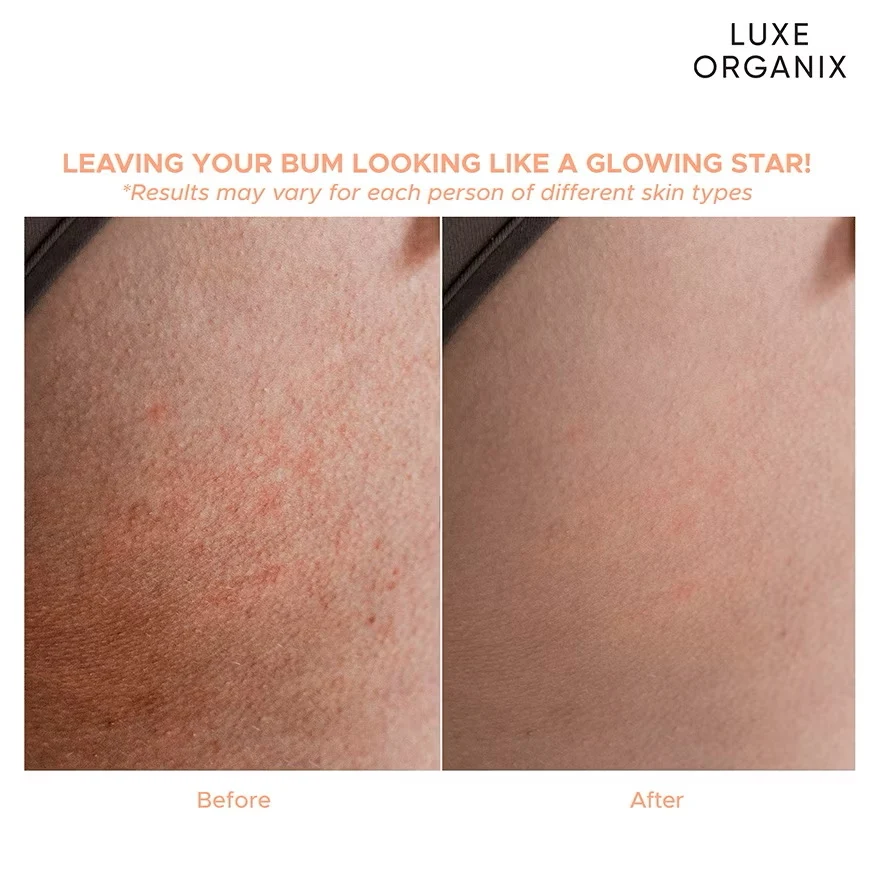 Luxe Organix Bye Bye Bum Bumps White & Clear Booty Scrub - 230g