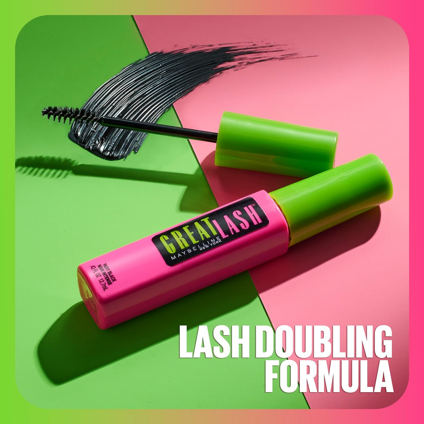 ماسكارا Maybelline Great Lash المكثفة والقابلة للإزالة بالماء - 12.7 مل (لون أسود داكن)