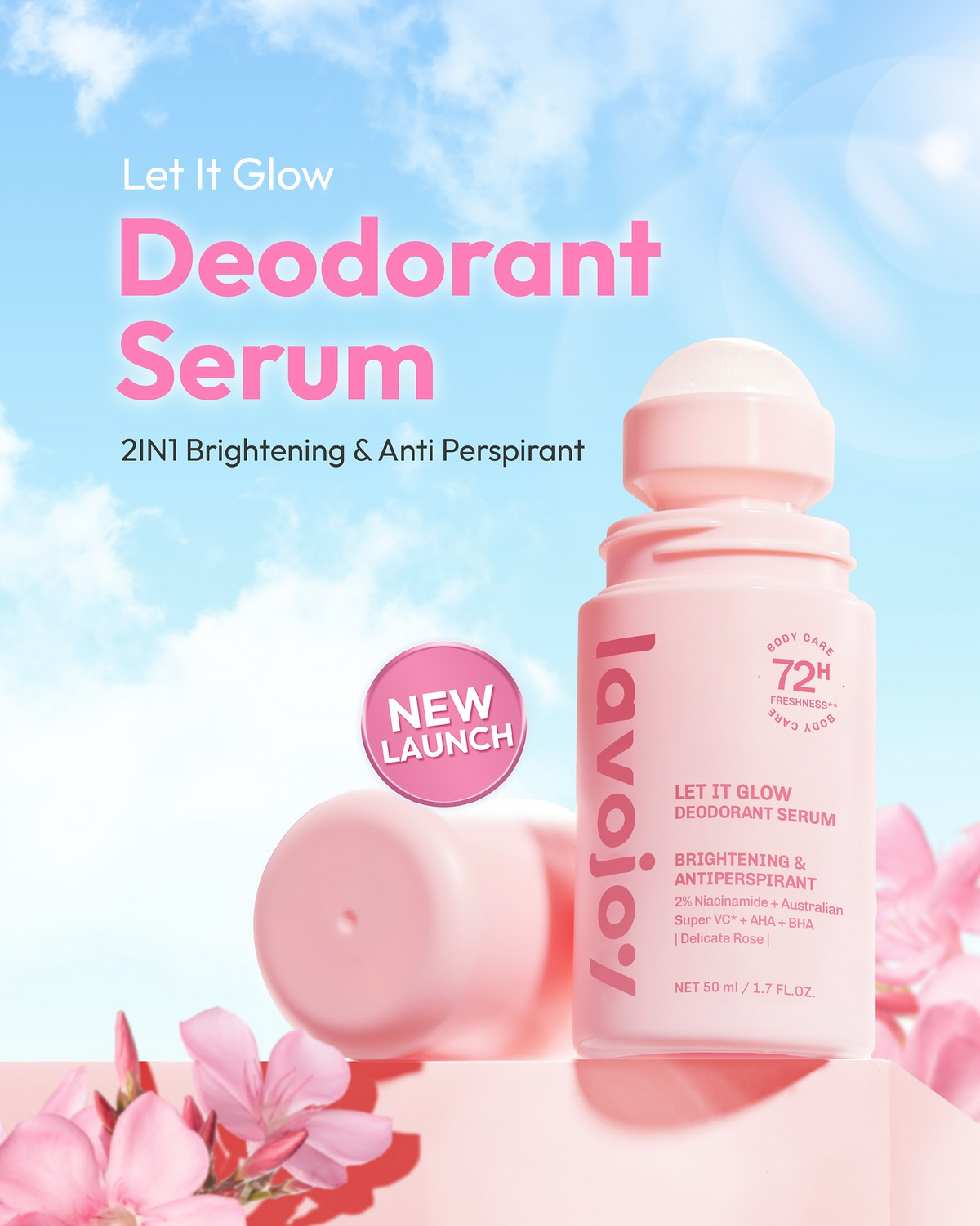 Lavojoy 72H Let It Glow Deodorant Serum - 50ml