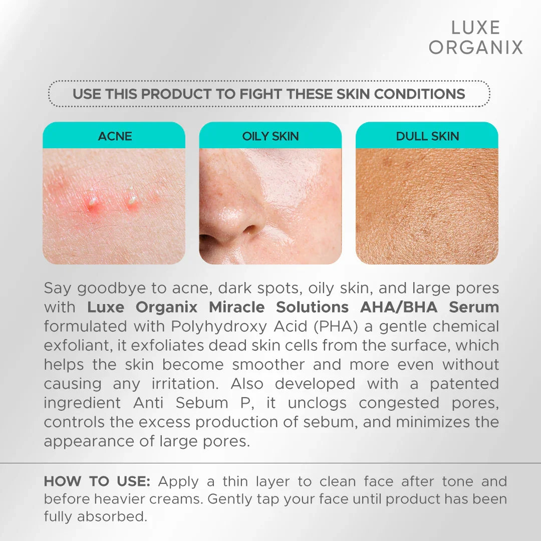 Luxe Organix Miracle Solution Acne Derm+ Serum - 30ml