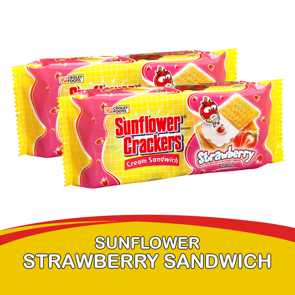Croley Foods Sunflower Strawberry Cream Crackers - 190g (1+1) Offer