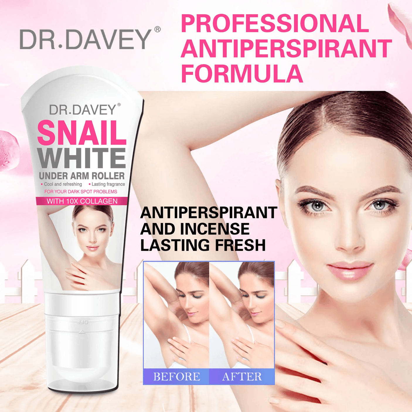 Dr. Davey Snail White Underarm Roll-On - 100ml - Pinoyhyper