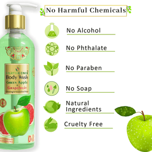 Earth Genix Body Wash Green Apple & Grape Fruit - 300ml - Pinoyhyper
