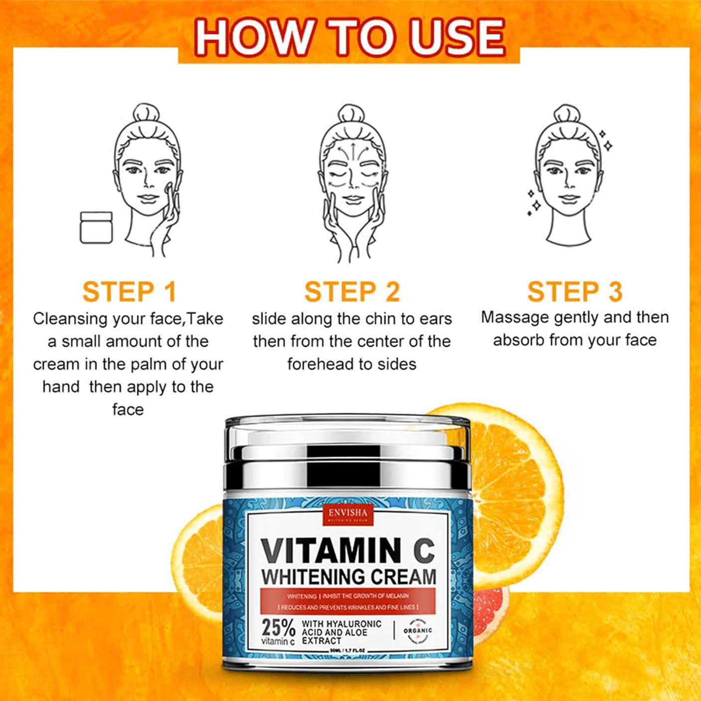 Envisha Vitamin C Whitening Cream - 50ml