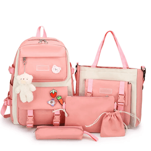 Fashion Student Backpack - 5 Pcs Set - Pinoyhyper